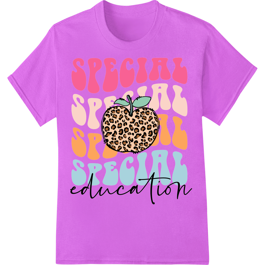 Embrace Neurodiversity: Special Ed Teacher Apple Print on purple shirt - SUPERDTF-DTF Prints-DTF Transfers-Custom DTF Prints