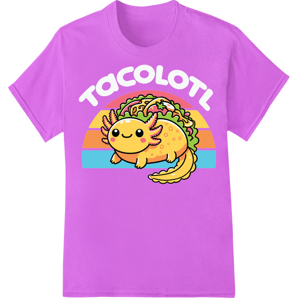 Adorable Axolotl: Quirky Animal DTF Print Heat Transfer on purple shirt - SUPERDTF-DTF Prints-DTF Transfers-Custom DTF Prints