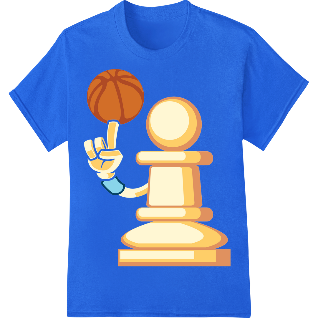 Checkmate Your Style: Bold Chess Pawn DTF Print Transfer on blue shirt - SUPERDTF-DTF Prints-DTF Transfers-Custom DTF Prints