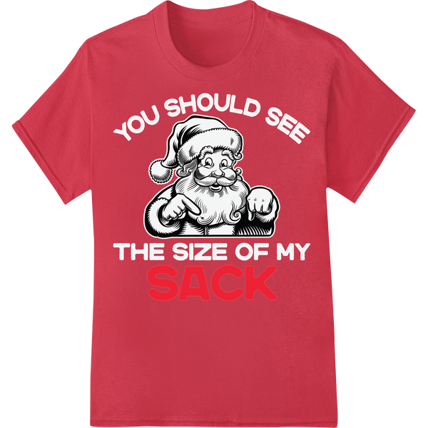 Santa Got Sacked - Funny Christmas DTF Print Heat Transfer on red shirt - SUPERDTF-DTF Prints-DTF Transfers-Custom DTF Prints