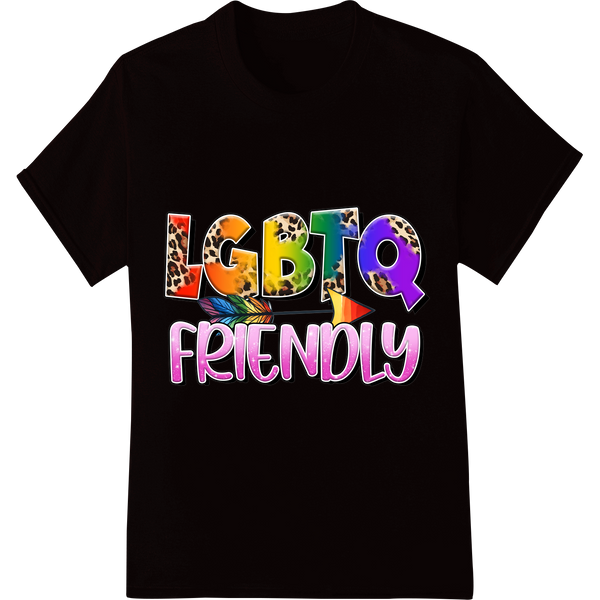 Show Your Pride: Vibrant LGBTQ Friendly DTF Print Transfer on black shirt - SUPERDTF-DTF Prints-DTF Transfers-Custom DTF Prints