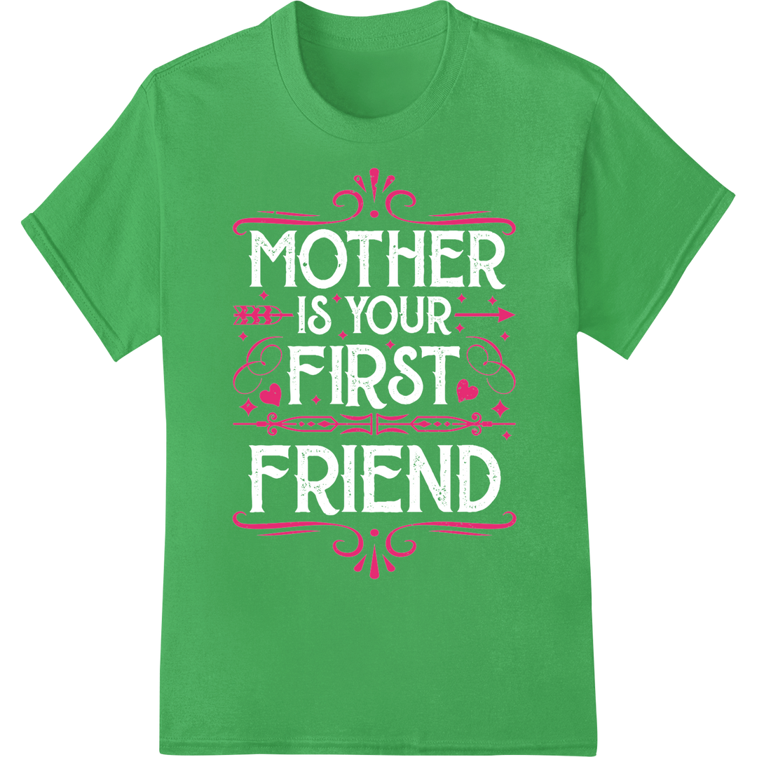 Charming Hearts Mother's Day DTF Print Heat Transfer on green shirt - SUPERDTF-DTF Prints-DTF Transfers-Custom DTF Prints