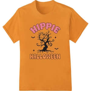 Funky 'Hippie Halloween' Spooky Tree DTF Print Transfer showcasing advanced innovative apparel printing technology