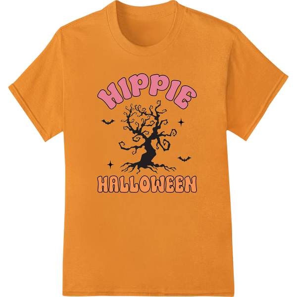 Funky 'Hippie Halloween' Spooky Tree DTF Print Transfer showcasing advanced innovative apparel printing technology