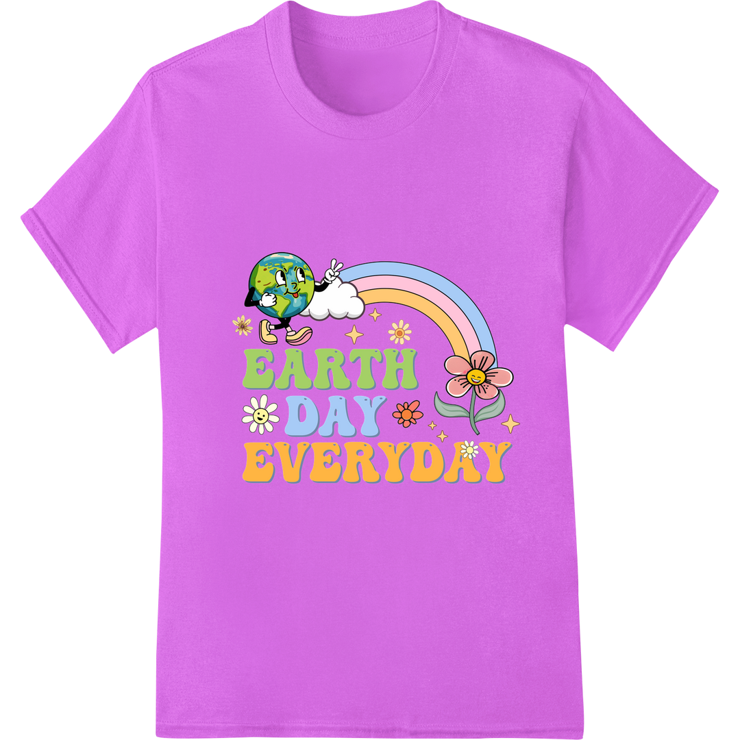 Eco-Friendly Earth Day Everyday DTF Print Heat Transfer on purple shirt - SUPERDTF-DTF Prints-DTF Transfers-Custom DTF Prints