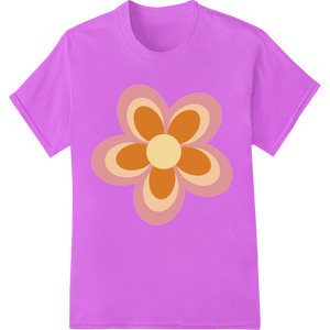 Personalized custom t-shirts design for Retro Orange Flower Power 60s Abstract Pattern Heat Transfer