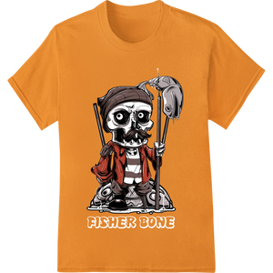 Vibrant durable print transfers print on Skeletal Pirate: Spooky Halloween DTF Print Design