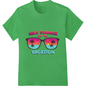 Retro Summer Vacation Vibes: Sunglasses & Sunset Print with custom DTF print shop artwork