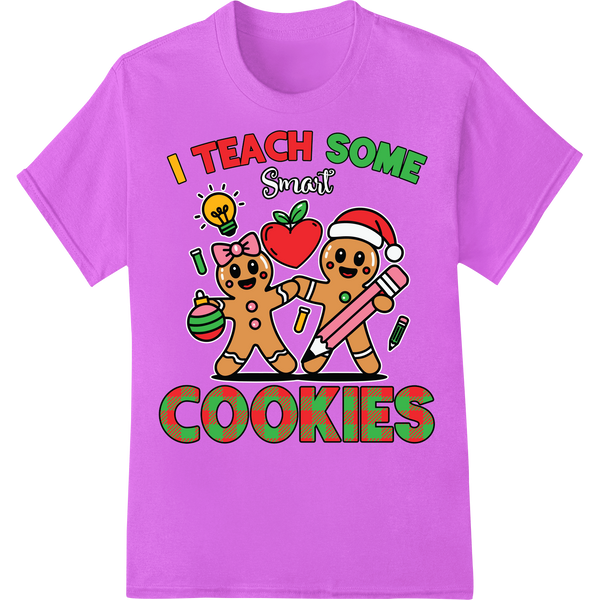 I Teach Some Smart Cookies - Festive Teacher DTF Print on purple shirt - SUPERDTF-DTF Prints-DTF Transfers-Custom DTF Prints