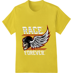 Fierce Skull Racer Wings DTF Print Heat Transfer featuring professional DTF transfers