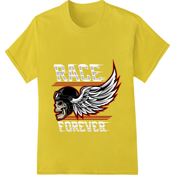 Fierce Skull Racer Wings DTF Print Heat Transfer featuring professional DTF transfers