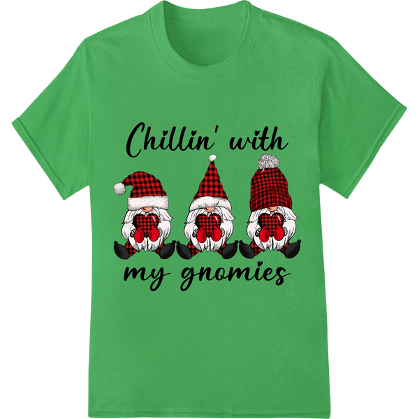 Adorable Gnomes Celebrate Love | Valentine's Day DTF Print on green shirt - SUPERDTF-DTF Prints-DTF Transfers-Custom DTF Prints