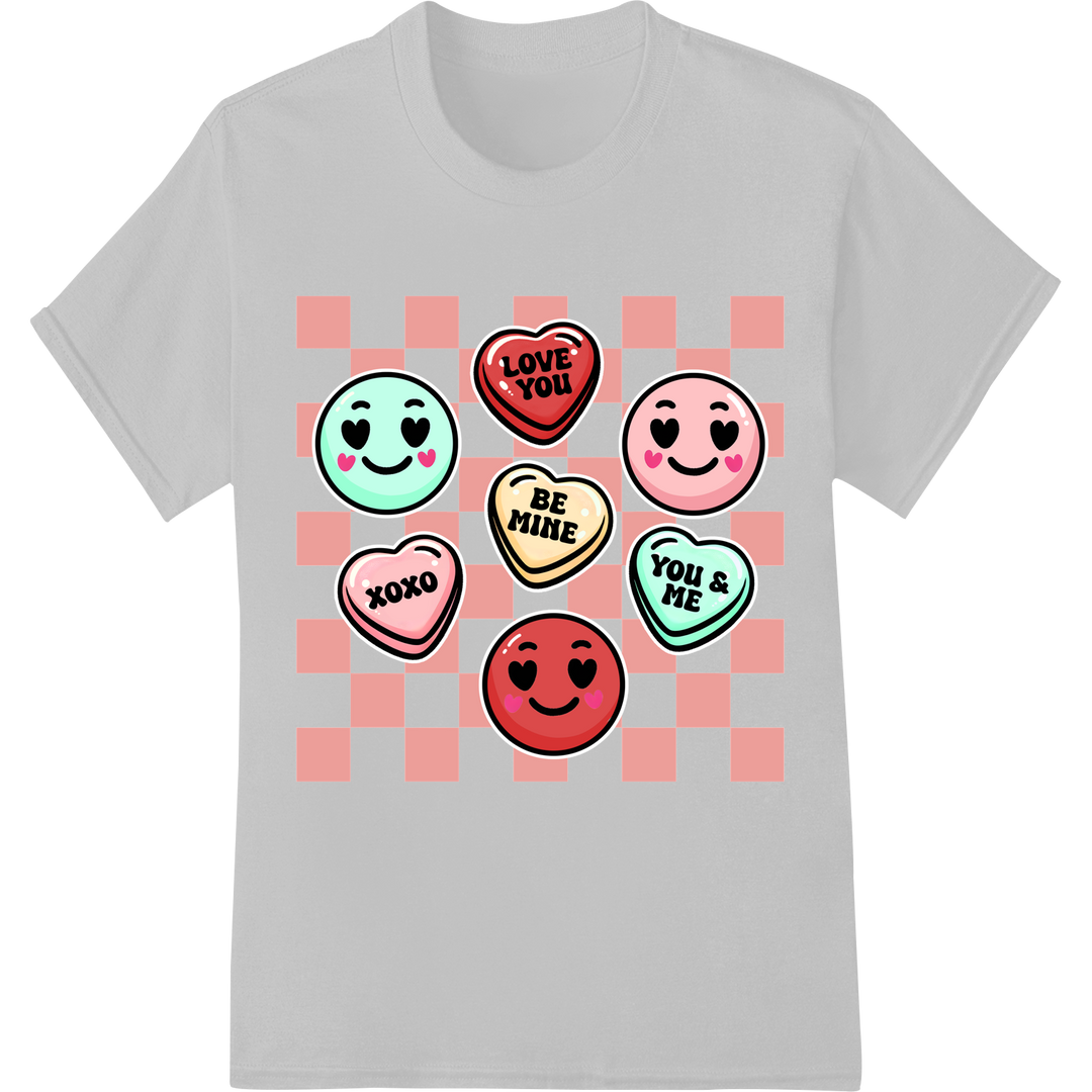 Adorable Candy Hearts: Spread Love This Valentine's Day on white shirt - SUPERDTF-DTF Prints-DTF Transfers-Custom DTF Prints