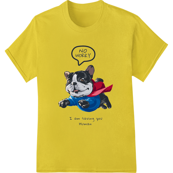 Innovative DTF prints design on Witty Superhero Dog DTF Print Heat Transfer