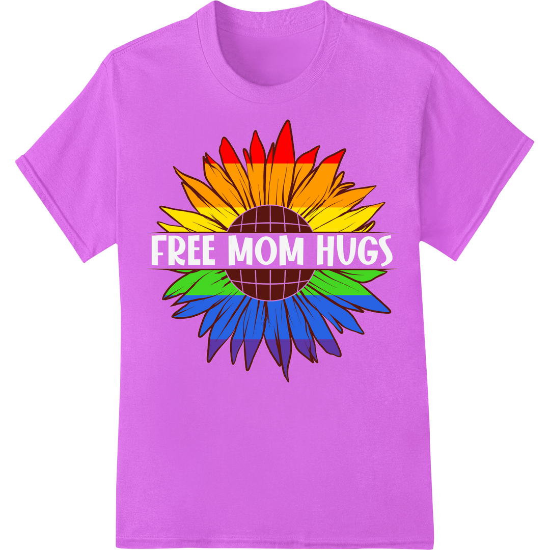 Vibrant Rainbow Sunflower Pride DTF Print Heat Transfer on purple shirt - SUPERDTF-DTF Prints-DTF Transfers-Custom DTF Prints