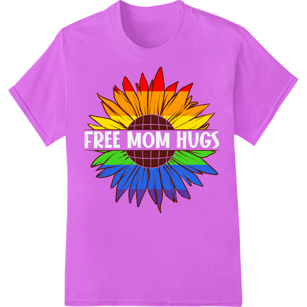 Vibrant Rainbow Sunflower Pride DTF Print Heat Transfer on purple shirt - SUPERDTF-DTF Prints-DTF Transfers-Custom DTF Prints