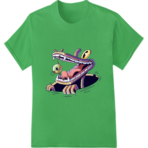 Playful Monster Dinosaur Cartoon DTF Print Heat Transfer featuring professional digital printing