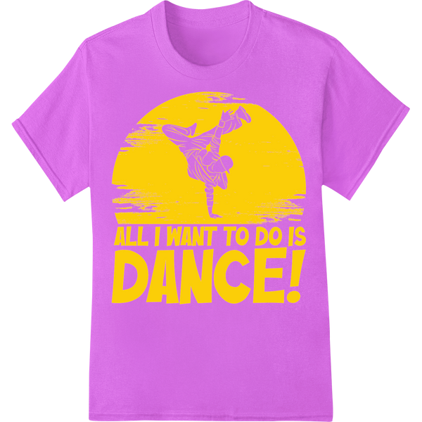 Retro Hip-Hop Dancer DTF Heat Transfer Print | Vintage Style on purple shirt - SUPERDTF-DTF Prints-DTF Transfers-Custom DTF Prints