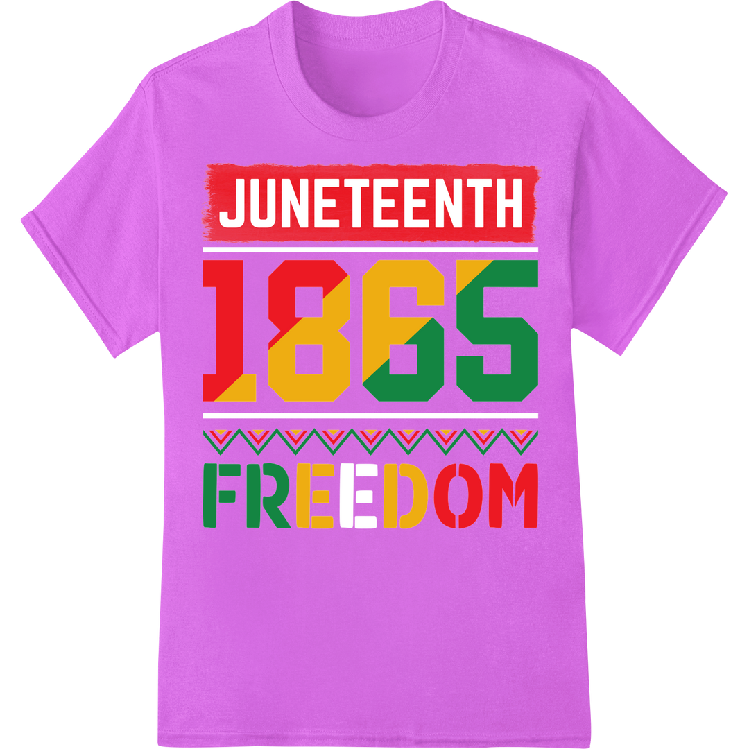 Vibrant Juneteenth 1865 Freedom Celebration DTF Print on purple shirt - SUPERDTF-DTF Prints-DTF Transfers-Custom DTF Prints