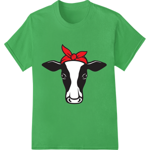 Vibrant DTF printing experts print on Cow Head Silhouette with Red Bandana Vector Illustration