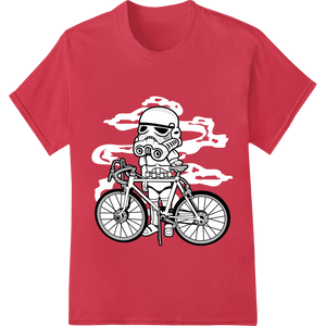 Durable custom DTF designs applied to Rebel Ride: Stormtrooper Bicycle DTF Print Heat Transfer