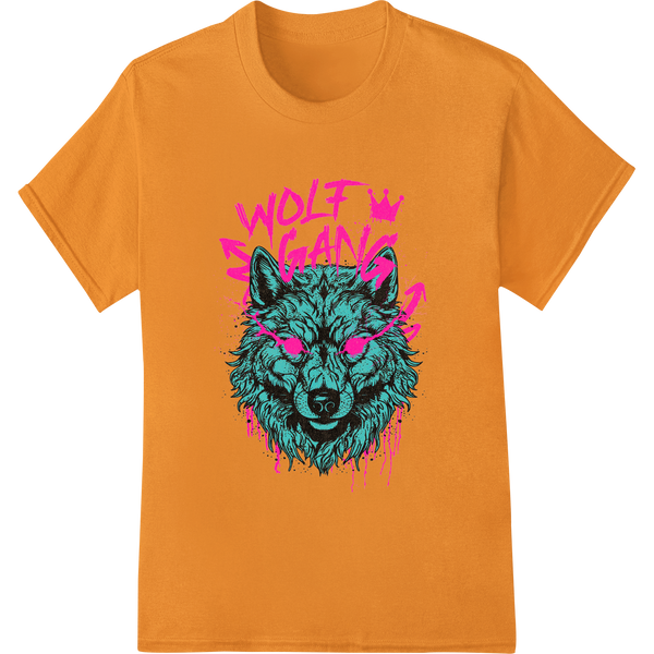 Fierce Wolf Gang Graffiti Art DTF Print Heat Transfer featuring professional high-quality t-shirt printing