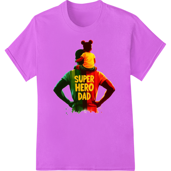 Super Hero Dad: Celebrate Father's Day with Vibrant DTF Print on purple shirt - SUPERDTF-DTF Prints-DTF Transfers-Custom DTF Prints