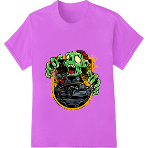 Zombie Jeep: Unleash the Undead on Your Wardrobe with custom DTF printing technology artwork