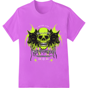 Premium quality DTF printing technology on Flaming Demon Skull Trio - Edgy Halloween DTF Print Design