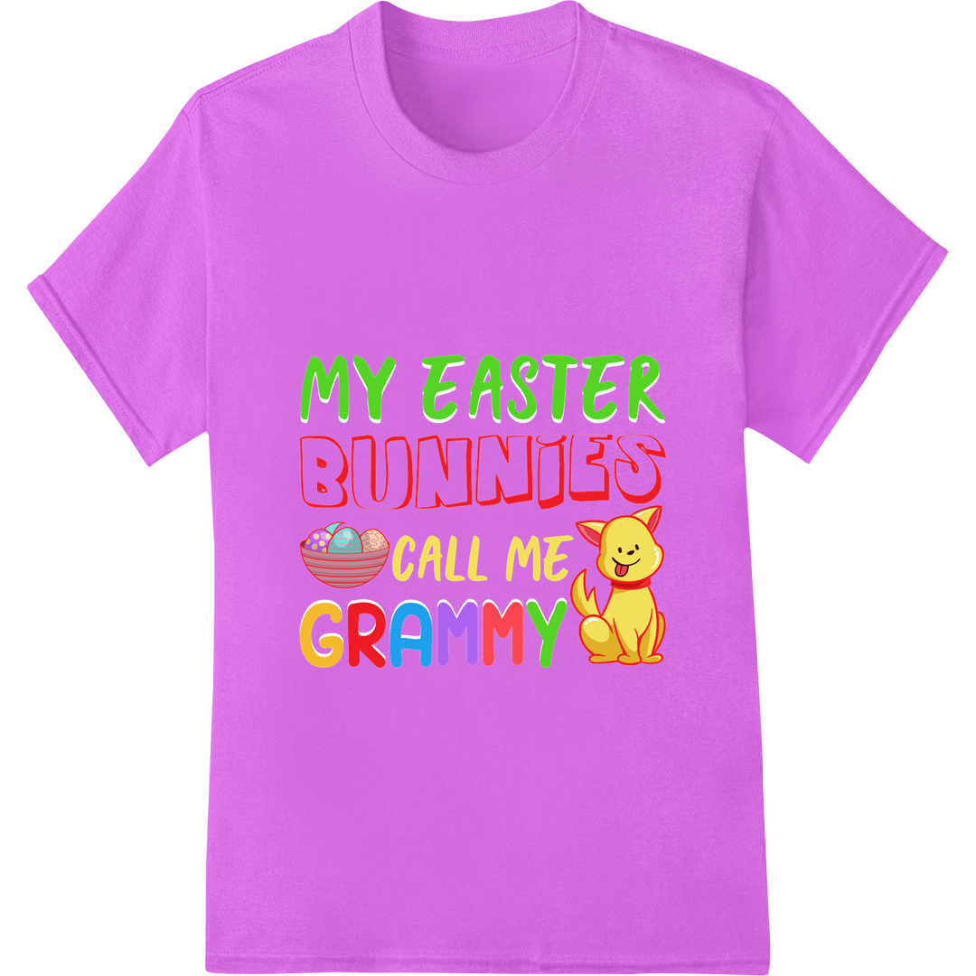 Adorable 'My Easter Bunnies Call Me Grammy' DTF Print on purple shirt - SUPERDTF-DTF Prints-DTF Transfers-Custom DTF Prints