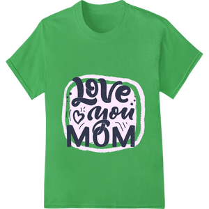 Heartfelt 'Love you MOM' Design for Mother's Day Gifts showcasing advanced high-quality t-shirt printing technology