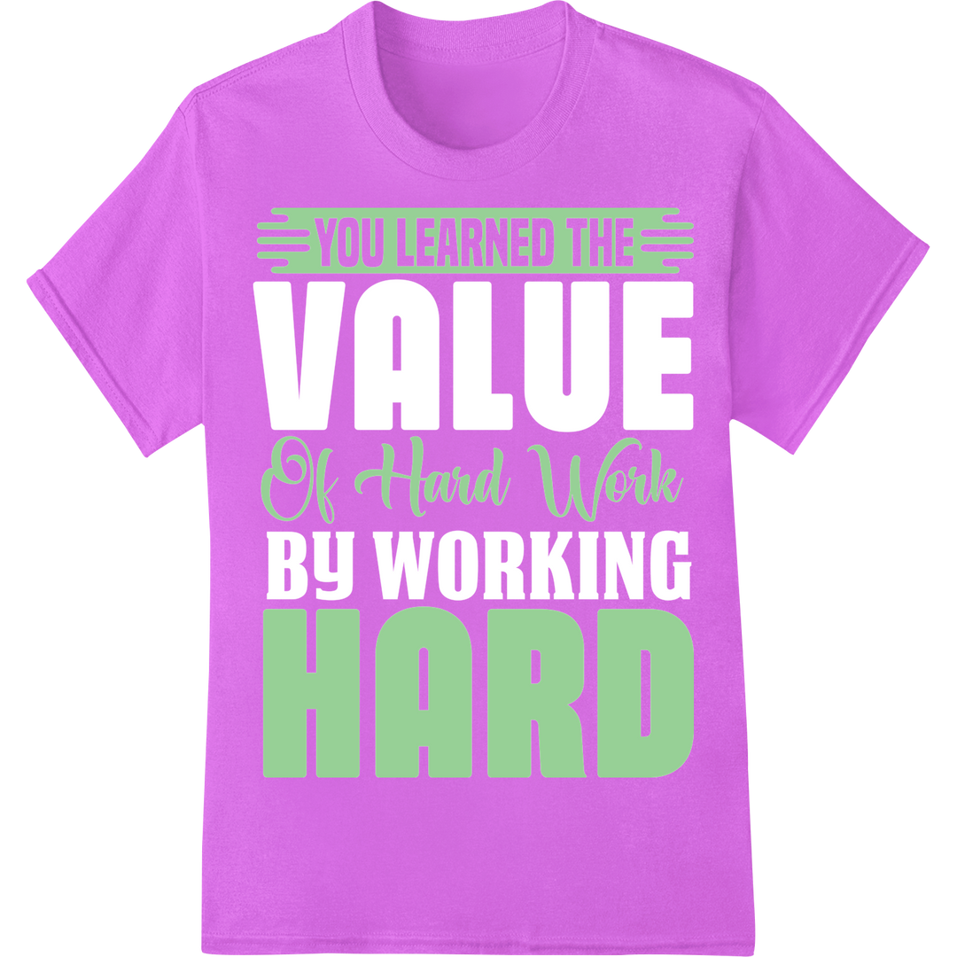 Hard Work Pays Off | Labor Day DTF Print Heat Transfer on purple shirt - SUPERDTF-DTF Prints-DTF Transfers-Custom DTF Prints