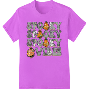 Spooky Halloween Typography DTF Heat Transfer Design enhanced with professional heat transfer