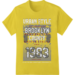 Personalized garment printing design for Vintage Brooklyn 1983 Geometric Retro Urban Graphic Print