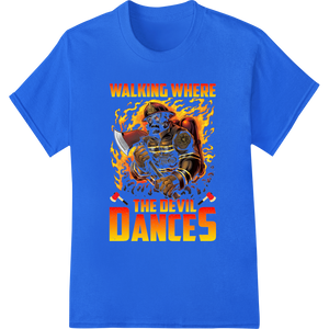 Fearless Firefighter Skeleton Dancing in the Flames enhanced with professional custom t-shirts