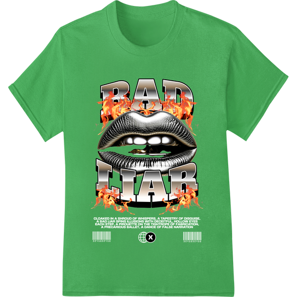 Personalized print on demand design for Fiery Chrome Lips BAD LIAR | DTF Print Heat Transfer