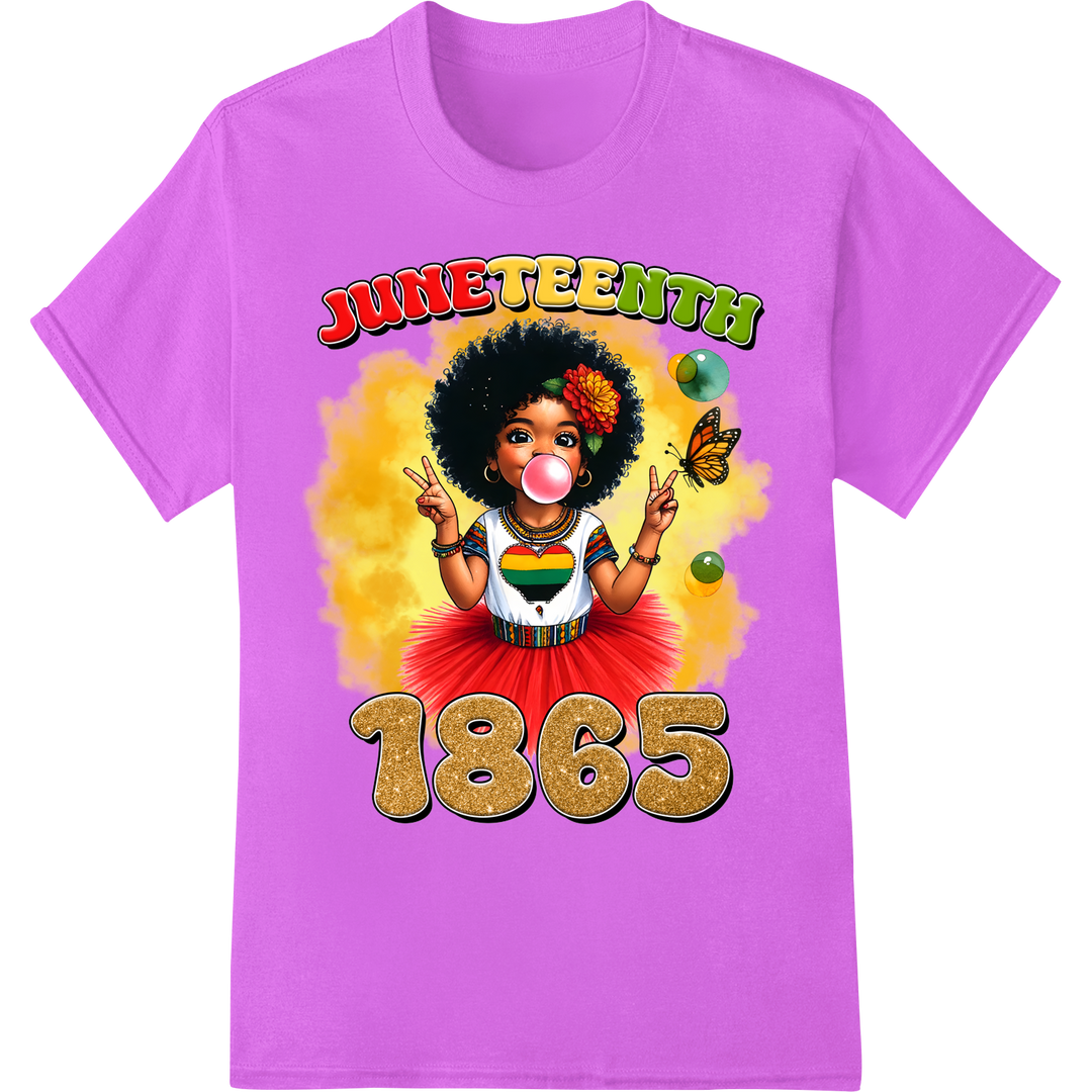 Celebrate Freedom: Vibrant Juneteenth 1865 DTF Print Design on purple shirt - SUPERDTF-DTF Prints-DTF Transfers-Custom DTF Prints