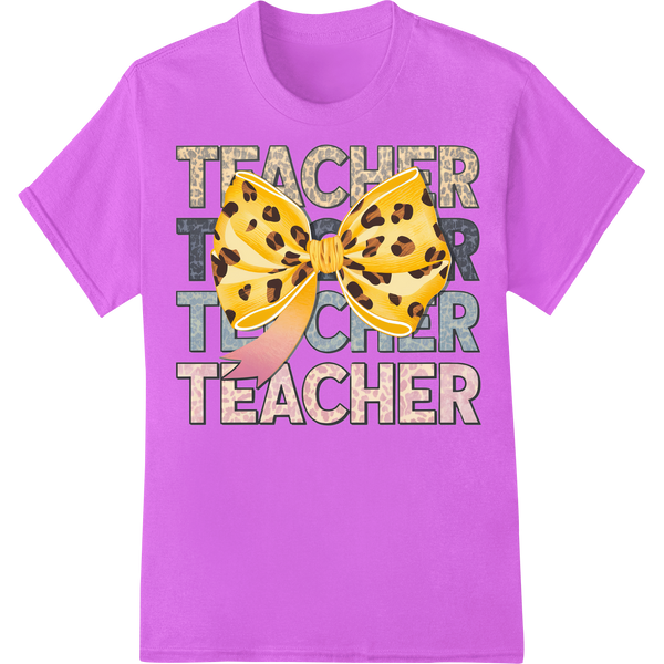 Wild About Teaching: Leopard Print Teacher Appreciation on purple shirt - SUPERDTF-DTF Prints-DTF Transfers-Custom DTF Prints