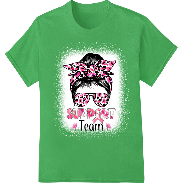 Wild Leopard Print Team Spirit Messy Bun Supporter on green shirt - SUPERDTF-DTF Prints-DTF Transfers-Custom DTF Prints