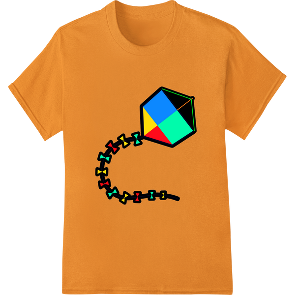 Vibrant Geometric Kite DTF Print Heat Transfer by Super DTF on orange shirt - SUPERDTF-DTF Prints-DTF Transfers-Custom DTF Prints