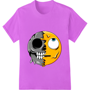 Spooky Skull Emoji: Edgy Halloween Style enhanced with professional direct to film printing