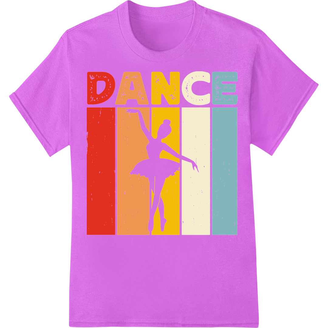 Graceful Ballerina Silhouette DTF Print Heat Transfer on purple shirt - SUPERDTF-DTF Prints-DTF Transfers-Custom DTF Prints