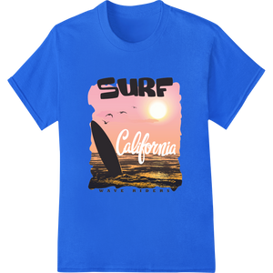 Vibrant custom DTF designs print on Retro California Surf Sunset DTF Heat Transfer Print