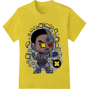 Fierce Cyborg Superhero: Futuristic DTF Print Heat Transfer made with premium DTF heat transfers