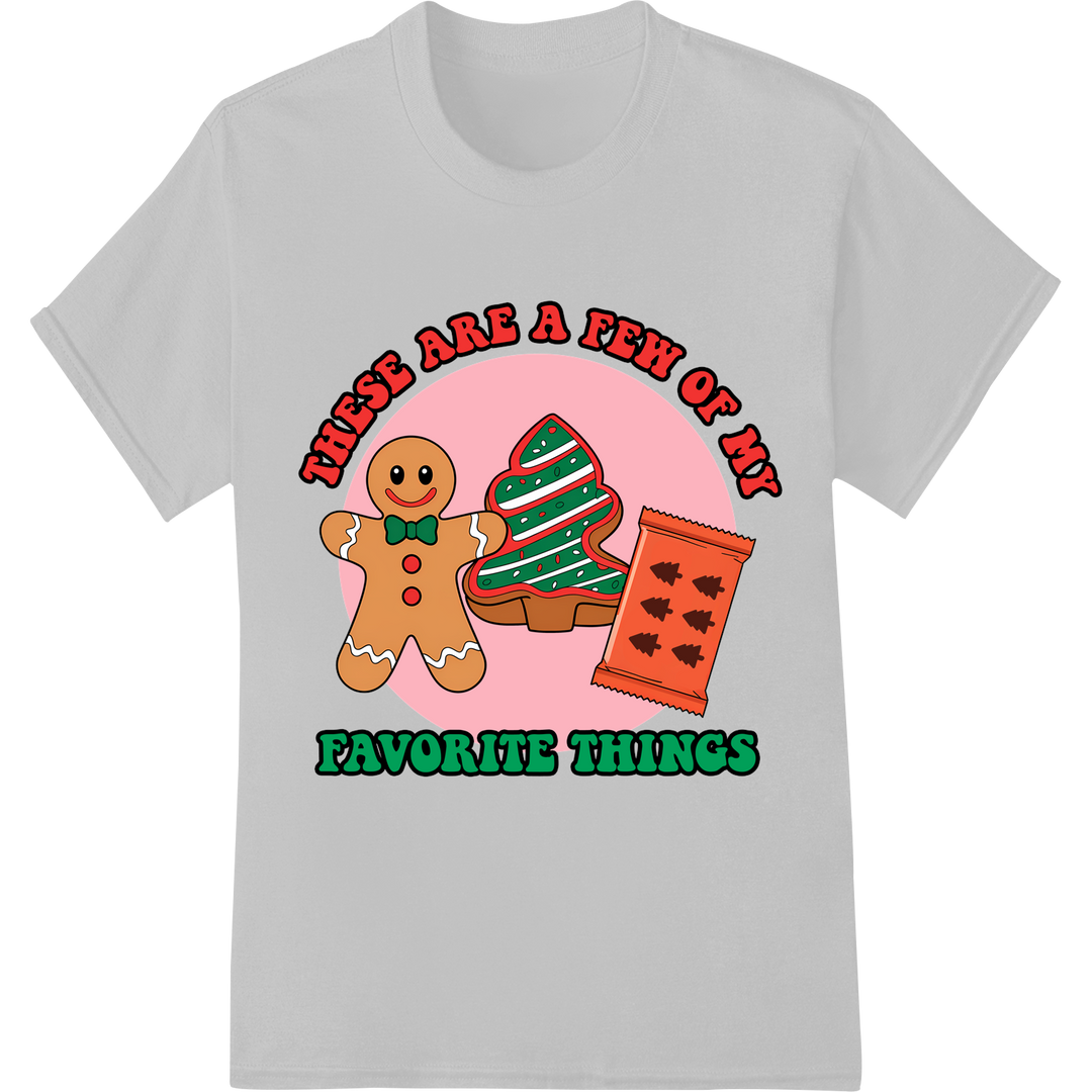 Festive Gingerbread Xmas Cookies - DTF Print Heat Transfer on white shirt - SUPERDTF-DTF Prints-DTF Transfers-Custom DTF Prints