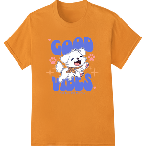 Pawsitive Kitty Sketch - Cute Cat 'Good Vibes' Graphic showcasing advanced durable print transfers technology