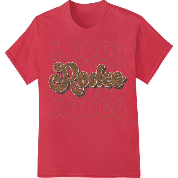 Retro Rodeo: Vintage Western Glam DTF Print Heat Transfer on red shirt - SUPERDTF-DTF Prints-DTF Transfers-Custom DTF Prints