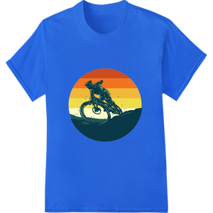 Innovative garment printing design on Sunset Mountain Biker Silhouette - Adventure Awaits