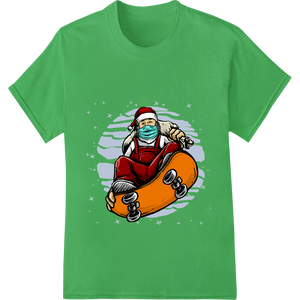 Personalized DTF heat transfers design for Gnarly Santa Claus Skateboarding Christmas Heat Transfer