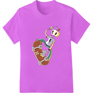 Expert heat transfer craftsmanship on Skateboarding Skeleton Halloween Heat Transfer Print